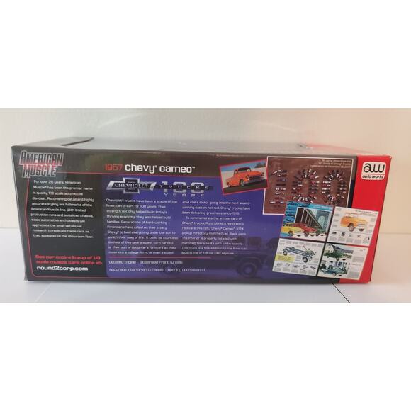 Auto World 1957 Chevy Cameo Pickup 1:18 Scale Jet Black NIB - Picture 6 of 7